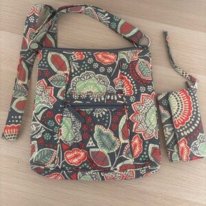 Vera Bradley Nomadic Floral Hipster Adjustable Strap Crossbody Bag and Wallet